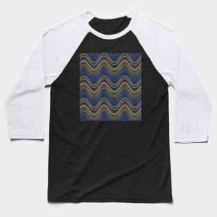 Striped Wave Pattern Baseball T-Shirt